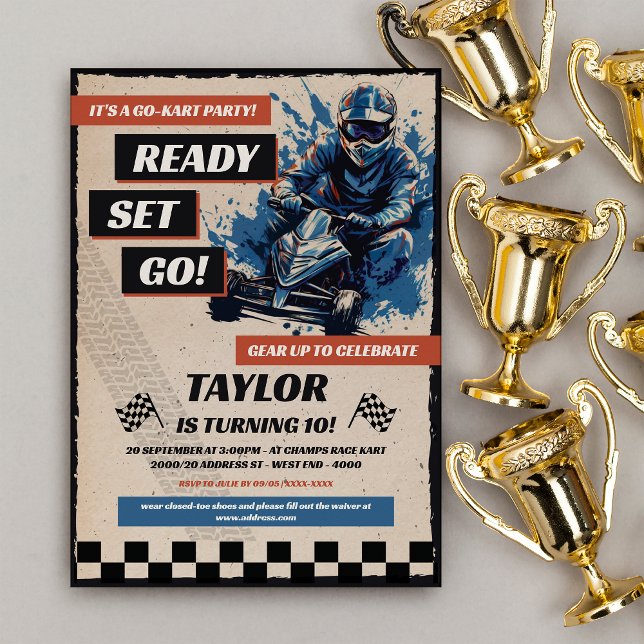 Invitation Go Kart fête d'anniversaire (Créateur téléchargé)