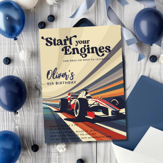 Invitation Go Karting Go Kart Racing Voiture Boy Fête d'anniv