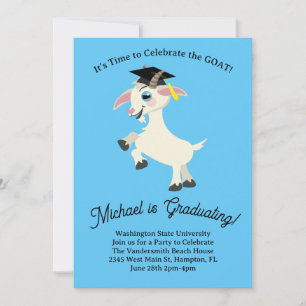 Invitation Goat Graduation Party mignonne