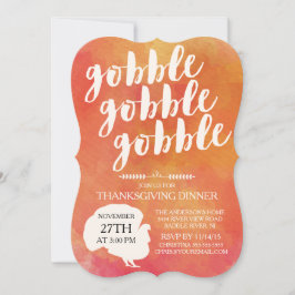Invitation Gobble Gobble Moderne Turquie Dîner D'Action De Ga