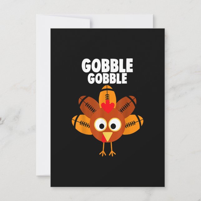 Invitation Gobble Gobble Turquie Thanksgiving Football (Devant)
