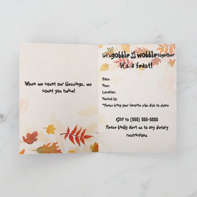 Invitation Gobble jusqu'à ce que nous titubions (Intérieur)