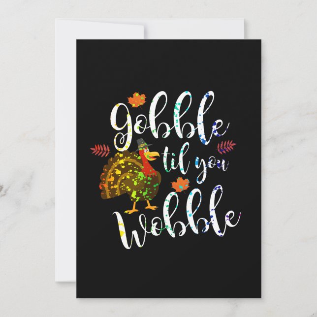 Invitation Gobble jusqu'à ce que vous marchiez avec l'arc-en- (Devant)