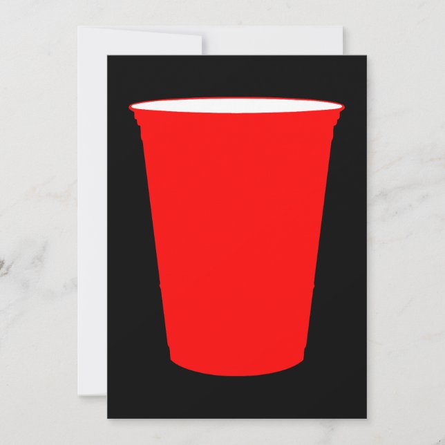 Invitation gobelet en plastique rouge (Devant)