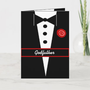 Invitation GODFATHER Be My Best Man Card avec Tux et Rose