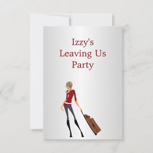 Invitation Gogo Away Party Event Girl with Luggage (Devant)