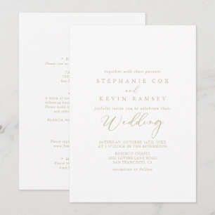 Invitation GoId Idyllic Calligraphy Mariage avant et arrière