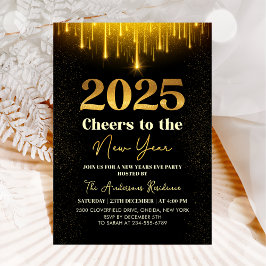 Invitation Gold 2025 Soirée du Nouvel An