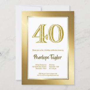Invitation Gold 40th Birthday Party