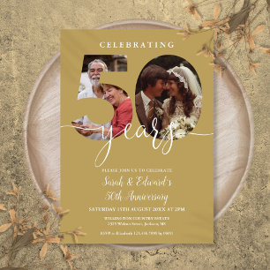 Invitation Gold 50e anniversaire Mariage 2 photo