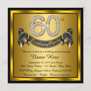 Invitation Gold 60th Birthday Party