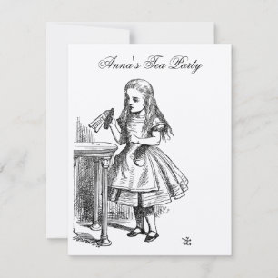 Invitation GOLD Alice au pays des merveilles Tea Party Annive