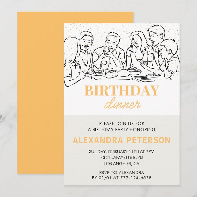 Invitation Gold Anniversaire Dîner 86e anniversaire invitatio (Devant / Derrière)