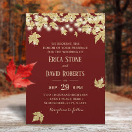 Invitation Gold Automne quitte Bourgogne Mariage de automne r