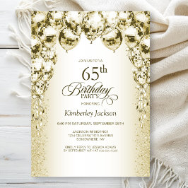 Invitation Gold Balloons 65e fête d'anniversaire