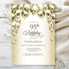 Invitation Gold Balloons 95e fête d'anniversaire