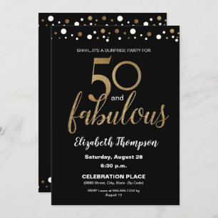 Invitation Gold Black 50 et fabuleuse fête d'anniversaire Sur