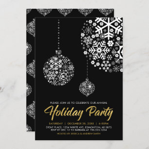 Invitation Gold & Black Chic Christmas Party