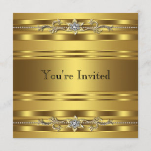 Invitation Gold Black Cravate Party Entreprise Événement
