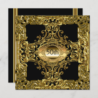 Invitation Gold Black fête d'anniversaire de luxe