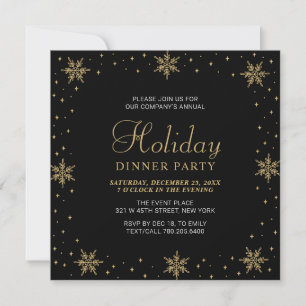 Invitation Gold & Black Modern Corporate Dinner Party