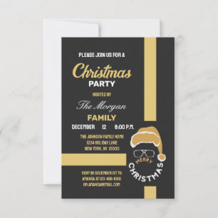 Invitation Gold Black Noël