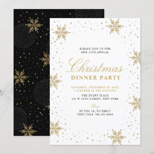 Invitation Gold & Black   Réveillon de Noël Moderne et Chic