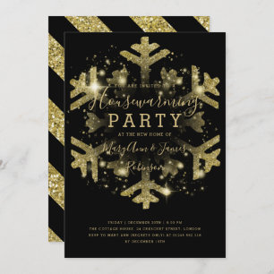 Invitation Gold & Black Winter House