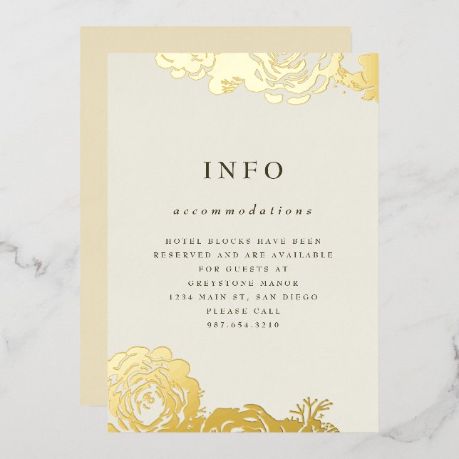 Invitation Gold Blooms (Recto/Verso)