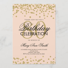 Invitation Gold Blush rose 80e anniversaire Parties scintilla