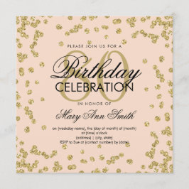 Invitation Gold Blush rose 80e anniversaire Parties scintilla