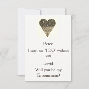 Invitation Gold Bubble Heart Serez-Vous Mon Groomsman ?