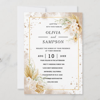 Invitation Gold Burgundy Gold Blush Pink Wedding