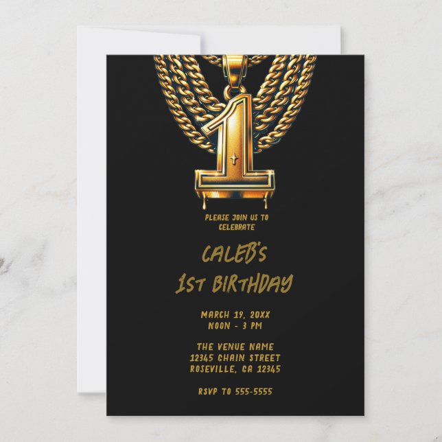 Invitation Gold Chain 1 Drift 1ST Anniversaire (Devant)