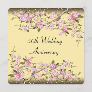 Invitation Gold Cherry Blossom 50e anniversaire