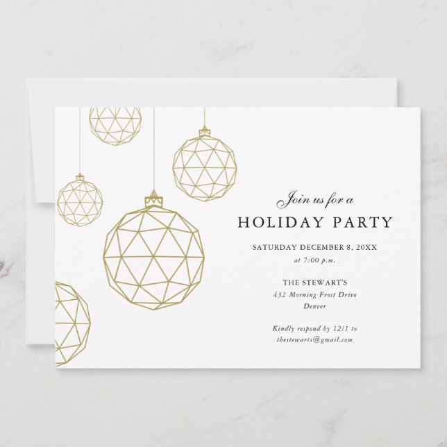 Invitation Gold Christmas Party (Devant)