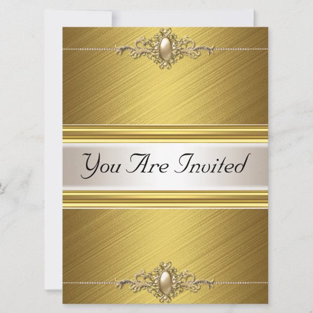 Invitation Gold Color Anniversaire (Devant)