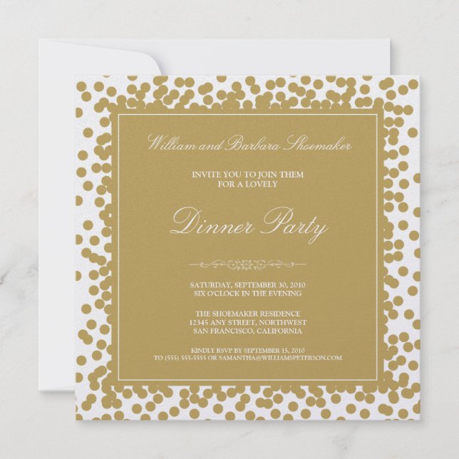 Invitation Gold Confetti (Devant)
