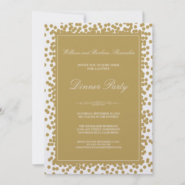 Invitation Gold Confetti (Devant)
