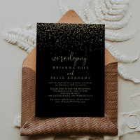 Gold Confetti Fancy Script Elopeption