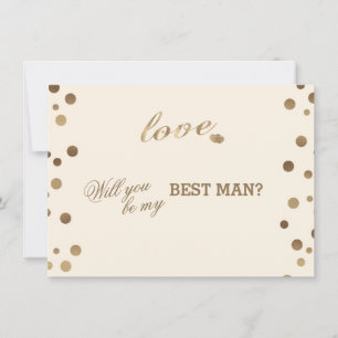 Invitation Gold Confetti Love Champagne Mariage Best Man