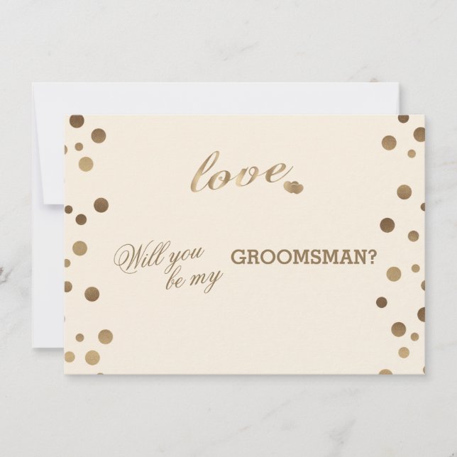 Invitation Gold Confetti Love Champagne Mariage Groomsman (Devant)