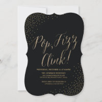 Invitation Gold Confetti New Years Eve Party