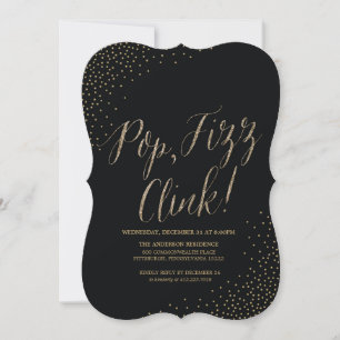 Invitation Gold Confetti New Years Eve Party