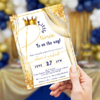 Gold Crown Royal Blue Prince Boy Baby shower