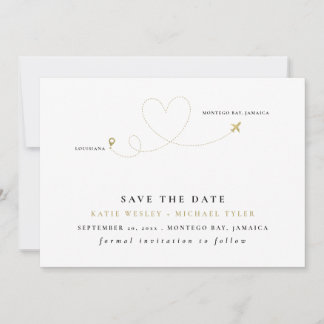 Invitation Gold Destination Wedding Enregistrer la date