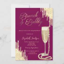 Invitation Gold Drivers Stylish Pearls Prosecco Fête des mari
