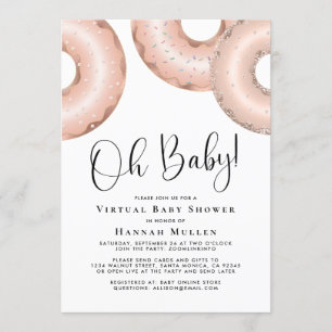 Invitation Gold du Rose de Baby shower virtuel