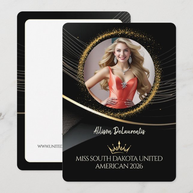 Invitation Gold Dust Premium Pageant Promo Card (Devant / Derrière)
