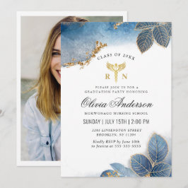 Invitation Gold Dusty Blue PHOTO Ecole de soins infirmiers